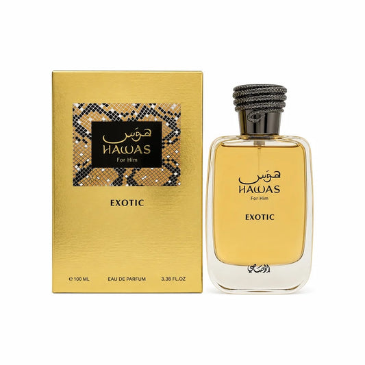 רסאסי הוואס אקזוטיק - Rasasi Hawas Exotic 100ml E.D.P - בושם לגבר מקורי - בקבוק ואריזה