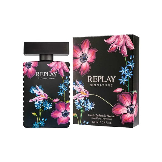 רפליי סיגנצ'ר פור וומן - Replay Signature For Woman 100ml E.D.P - בושם לאישה מקורי - בקבוק ואריזה